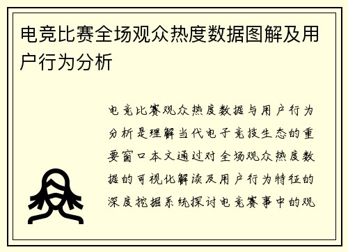 电竞比赛全场观众热度数据图解及用户行为分析